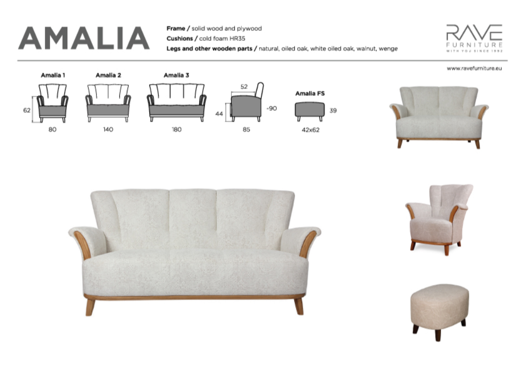 Amalia 2-istuttava sohva - Image 6