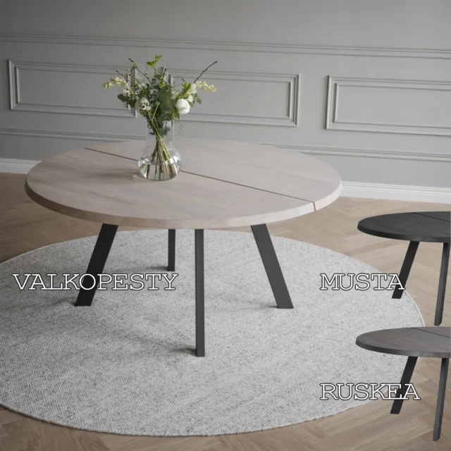 Fred pyöreä ruokapöytä Ø160 cm - Kolme värivaihtoehtoa